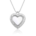 1pc Living Memory Floating Locket Necklace, 30mm Heart Glass Open Pendant, 28 Inch Stainless Steel Chain, MCL286