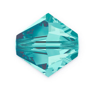 100pcs Preciosa Faceted Bicone Crystal Beads, Blue Zircon, Size Selections: 3mm/4mm/6mm