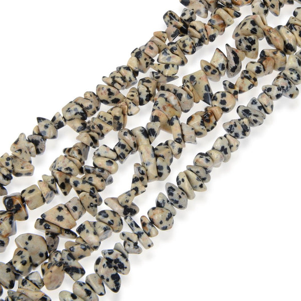 Natural Dalmatian Jasper Gemstone Chip Beads, Free Form, 5mm-8mm, Hole ID 1mm, 1 Strand/31 Inch, GZ1-3