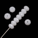 Natural White Alabaster Quartz Gemstone Faceted Rondelle Beads, 4x2mm/Small, Hole ID 0.9mm, 14 Inch/1 Strand, GH1R-6