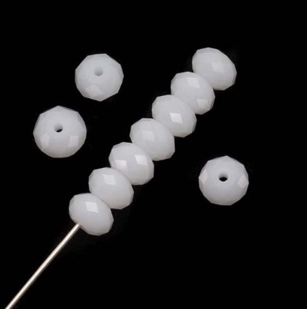 Natural White Alabaster Quartz Gemstone Faceted Rondelle Beads, 4x2mm/Small, Hole ID 0.9mm, 14 Inch/1 Strand, GH1R-6