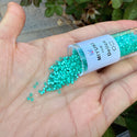 30g Miyuki Delica 11/0 Seed Beads Translucent Silver-Lined Aqua Green DB627