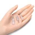 4pcs Natural Pink Rose Quartz Gemstone Pendants, 38mm Loose Bullet Point Stone Drops, G2P-E6