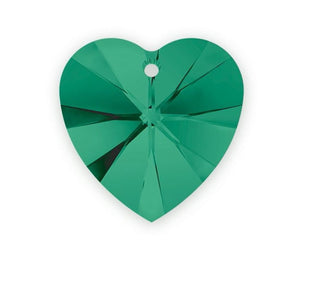 20pcs Top Drilled Valentine Heart Drop Crystal Beads, May Emerald Green Birthstone Beads, 10mm, Hole ID 1mm, BB15-5