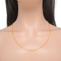 16.5 Feet Tarnish Resistant Satellite Bead Station Chain Link,  Dainty Thin Small, 18K Yellow Gold Plated Brass, 1.8mm Bead, BK5-E1