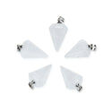2pcs Natural White Quartz Clear Crystal Gemstone Pendant Drops, 25mm, G2P-M6