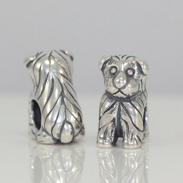 1pc Cute Real Solid Sterling Silver Golden Retriever Dog Charm Puppy Bead, Compatible with Pandora All Other Charm Bracelets, EC494
