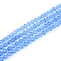 250pcs Creative Club Faceted Bicone Crystal Glass Beads, Light Sapphire Blue, 6mm (0.24 Inch), Hole ID 1mm, CCB614