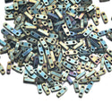 10g Miyuki Quarter Tila Seed Beads 5x1.2mm Matte Metallic Iris Green Patina QTL2008