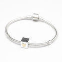 Solid 925 Sterling Silver Heart Of Gold Love You Box Bead Charm