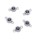 10pcs Grade A February Amethyst Purple Birthstone Links, Stainless Steel, Tarnish Resistant, 6mm, CCP34-2