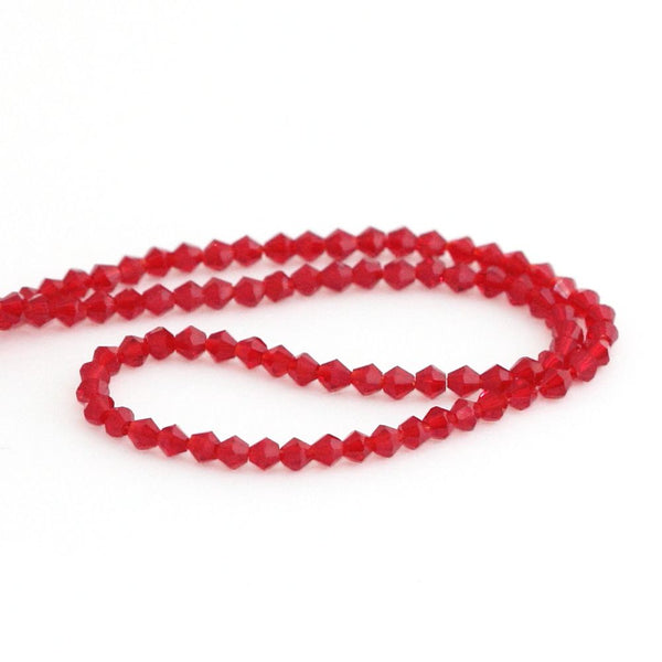 200pcs Creative Club Faceted Bicone Crystal Glass Beads, Siam Red Red, 8mm (0.31 Inch), Hole ID 1.1mm, CCB805