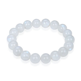 1 Strand Stretch Natural Blue Flash Moonstone Beaded Gemstone Bracelet, 8mm Bead, Length Selections: 7 inch/7.5 inch/8 inch/8.5 inch