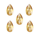 20pcs Creative Club Faceted Crystal Glass Pear Chandelier Pendant Drops, Golden Shadow, 22x13mm Large, Hole ID 1mm, CCE-28