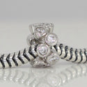 1pc Real 925 Sterling Silver Charm, April Birthstone Spacer Bead, Cubic Zirconia CZ Clear Gemstone, Compatible with Pandora all Other Charm Bracelets, EC549