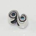 1pc Real 925 Sterling Silver Charm, December Birthstone Bead, Cubic Zirconia CZ Blue Zircon Gemstone, Compatible with Pandora all Other Charm Bracelets, EC421