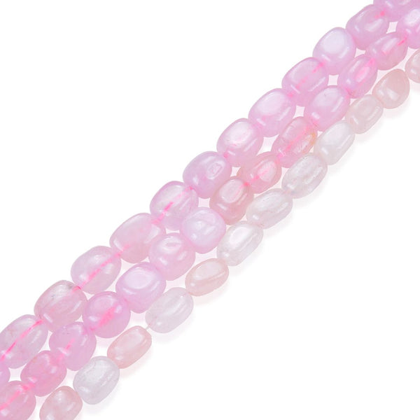 Natural Pink Rose Quartz Pink Crystal Gemstone Tumbled Nugget Beads, Irregular, 10mm-13mm, Hole ID 1mm, 1 Strand/15 Inch, GZ4-1