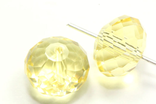 24pcs Adabele Austrian Faceted Rondelle Crystal Beads #5040, Jonquil (Yellow), Size Selections: 6x4mm, 8x6mm, 10x8mm