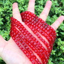 100pcs Creative Club Faceted Cube Crystal Glass Beads, Light Siam red, 6mm, Hole ID 1mm, CCC606