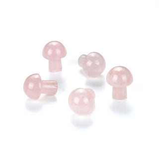 4pcs Natural Pink Rose Quartz Hand Carved Mushroom Gemstone, 20mm Loose Cut Stones, G3P-B3