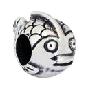 Gold Plated Sterling Silver Happy Fish Charm Bead, Compatible with Pandora All Other Charm Bracelets