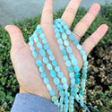 Natural Amazonite Amazonstone Gemstone Oval Tumbled Pebble Beads, Irregular, 6mm to 8mm, Hole ID 1mm, 15 Inch/1 Strand, GZ11-6