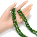 Natural Green Jade Gemstone Faceted Round Beads, 8mm, Hole ID 1mm, 14 Inch/1 Strand, GH-F19