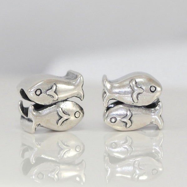 1pc 925 Sterling Silver Pisces Zodiac Sign Bead Charm, Compatible with Pandora All Other Charm Bracelets, EC5-B2
