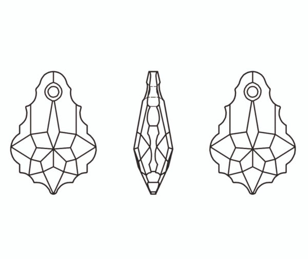 20pcs Creative Club Faceted Crystal Glass Baroque Chandelier Pendant Drops, December Light Blue Birthstone, 22x13mm Large, Hole ID 1mm, CCF-14