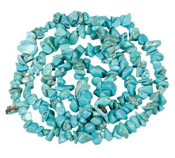 Natural Turquoise Blue Howlite Gemstones Chip Beads, Free Form, 5mm-8mm, Hole ID 1mm, 1 Strand/31 Inch, GZ1-24
