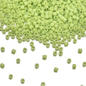 7.5g Miyuki Delica 11/0 Seed Beads, Opaque Chartreuse (Lime Green) DB733