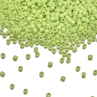 30g Miyuki Delica 11/0 Seed Beads, Opaque Chartreuse (Lime Green) DB733
