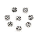 200pcs Filigree Heart Petal Bead Caps, 6mm Small Bead End Caps, Antique Silver, MC-AB17