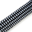 Grade A Natural Black Hematite Gemstone Rondelle Beads, 2 Strands/380pcs Beads, 4x2mm/Small, Hole ID 1mm, GFC7-1