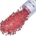 7.5g Miyuki Delica 11/0 Seed Beads, Opaque Rainbow Red Luster DB214