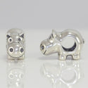 1pc Cute Solid 925 Sterling Silver Happy Hippo Charm Hippopotamus Bead Fits Pandora All Charm Bracelets EC2-N1