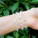 1 Strand Stretch Natural Clear Crystal White Quartz Free Form Gemstone Bracelet, 5-8mm Small Beads, Length Selections: 7 inch/7.5 inch