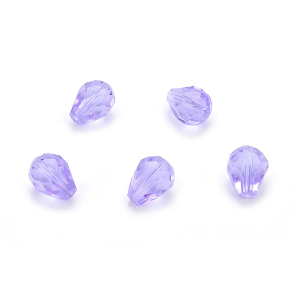 24pcs Adabele Austrian Faceted Teardrop Crystal Beads #5500, Light Violet, 8mm x 6mm, Hole ID 1mm, SST-804