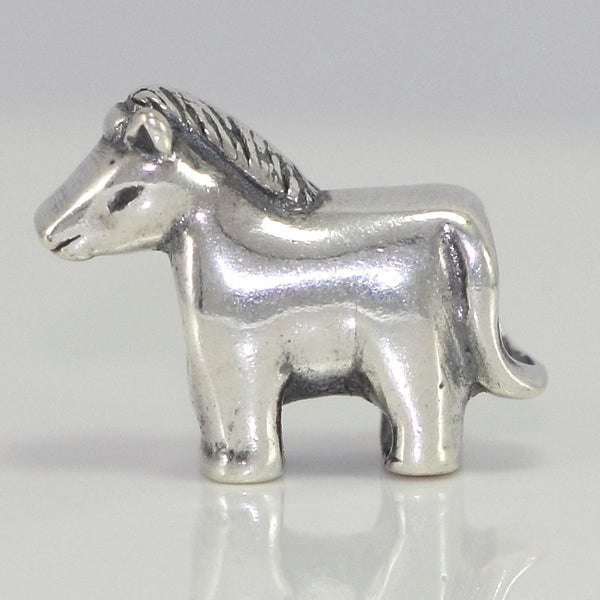 1pc Cute Solid 925 Sterling Silver Horse Charm Good Luck Bead, Compatible with Pandora All Other Charm Bracelets, EC2-M1