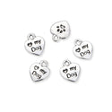 50pcs Love My Dog Heart Charms, 11.9mm Small Double Sided Heart Drop Pendants, Antique Silver, MC-D13
