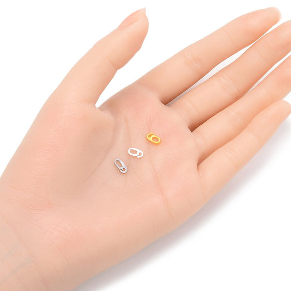 10pcs 925 Sterling Silver Split Hidden Loop Bails, Tarnish Resistant Rhodium Plated, Pendant Connectors, 7.6x3.8mm, Small Tiny, SS231-3