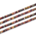 Natural Picasso Jasper Gemstone Heishi Tube Rondelle Beads, 4x2mm/Small, Hole ID 0.9mm, 14.5 Inch/1 Strand, GH-C19