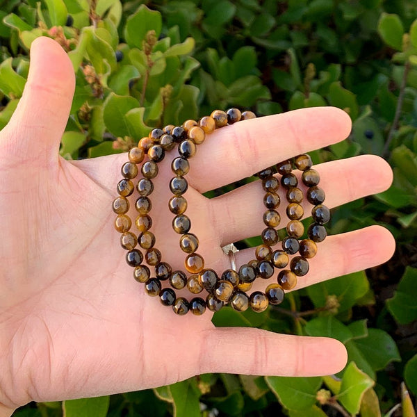1 Strand Stretch Natural Grade A Yellow Tiger Eye  Beaded Gemstone Bracelet, 6mm Beads, Length Selections: 7 inch/7.5 inch/8 inch