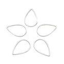 100pcs Teardrop Beading Hoops, Open Back Bezel Frame, Sterling Silver Plated Brass, Size Selections: 16mm/22mm/25mm