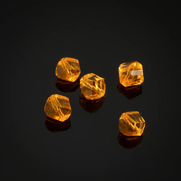 24pcs Adabele Austrian Faceted Helix Spiral Irregular Crystal Beads #5020, Light Topaz Yellow, 6mm, Hole ID 1mm, SSH-608