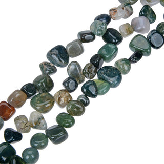 Natural Moss Agate Gemstone Petal Keishi Beads, Irregular, 10mm-20mm, Hole ID 1mm, 1 Strand/15 Inch, GZ6-25