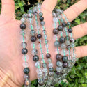 Natural Green Phantom Quartz Gemstone Round Beads, 15 Inch/1 Strand, Size Selections: 6mm/8mm/10mm