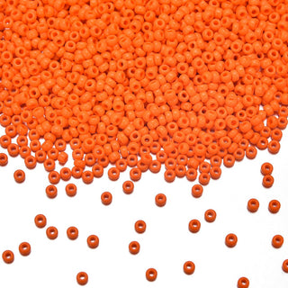 25g Miyuki Rocaille 11/0 Round Seed Beads Opaque Orange RR-406