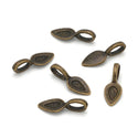 100pcs 21mm Glue On Jewelry Bails, Antique Bronze, 12mm Teardrop Flat Pad Base, MC-R1