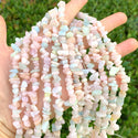 Natural Morganite Beryl Gemstones Chip Beads, Free Form, 5mm-8mm, Hole ID 1mm, 1 Strand/31 Inch, GZ1-29